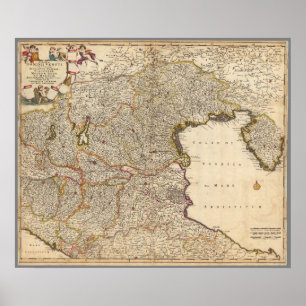 Map of Venice Region, Italy Poster