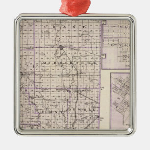 Map of Vermilion County, Mason City Metal Tree Decoration
