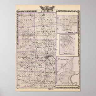 Map of Vermilion County, Mason City Poster