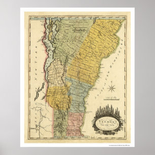 Map of Vermont by Carey 1814 Poster