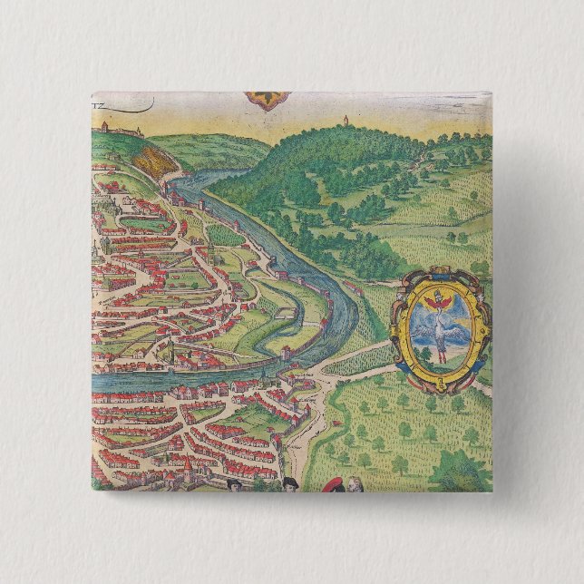 Map of Vienna 15 Cm Square Badge (Front)