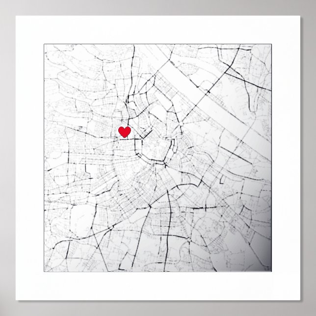 Map of Vienna, Austria Modern Elegant Classy Gift Foil Prints (Front)