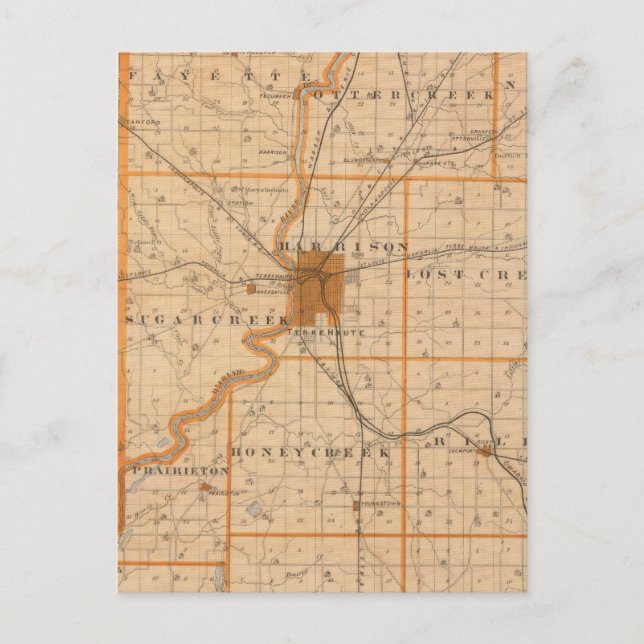 Map of Vigo County Postcard (Front)