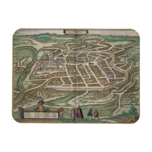 Map of Vilnius, Lithuania, from 'Civitates Orbis T Magnet