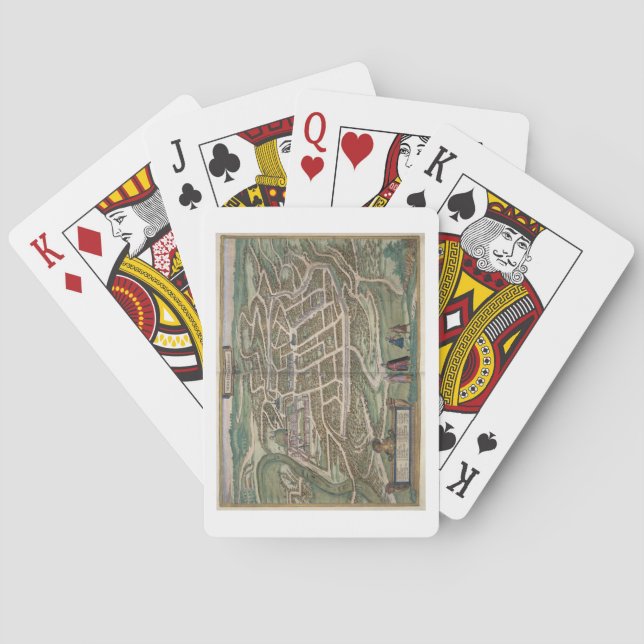 Map of Vilnius, Lithuania, from 'Civitates Orbis T Playing Cards (Back)