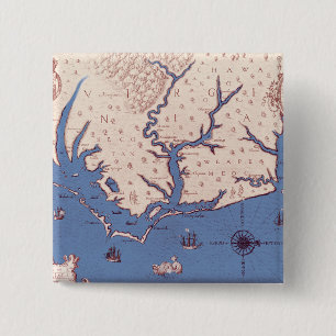 Map of Virginia 15 Cm Square Badge