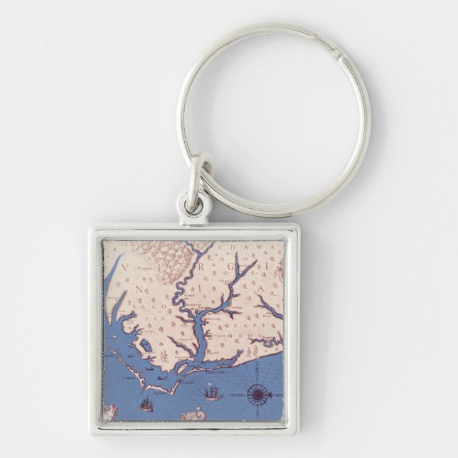 Map of Virginia Key Ring (Front)