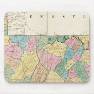Map of Virginia, Maryland and Delaware Mouse Mat