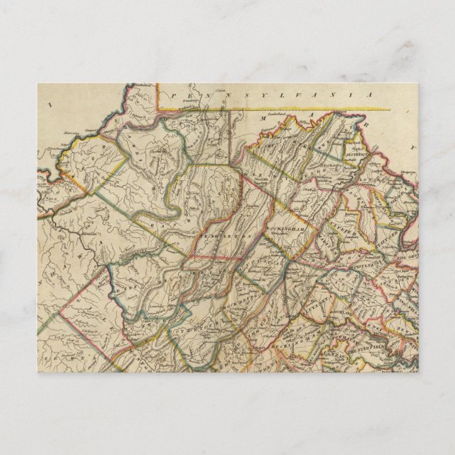 Map of Virginia Postcard (Front)