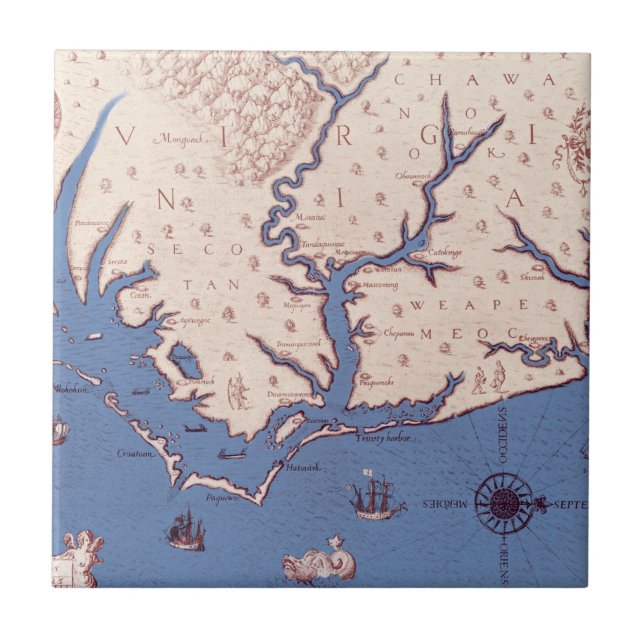 Map of Virginia Tile (Front)