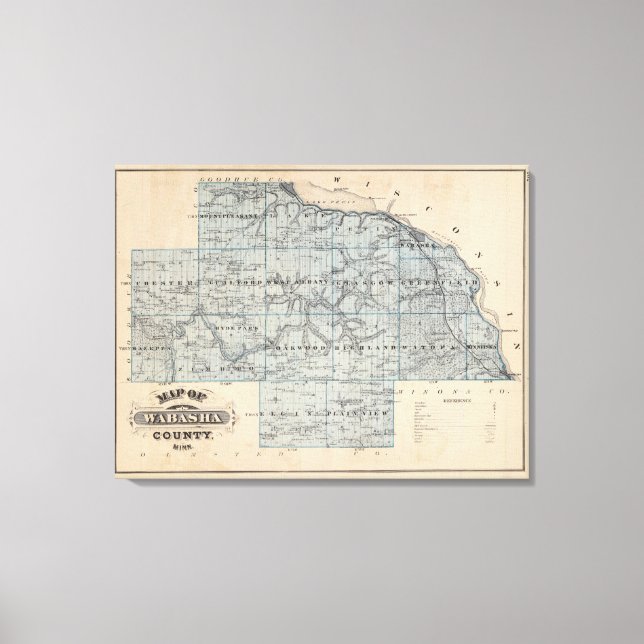 Map of Wabasha County, Minnesota Canvas Print (Front)