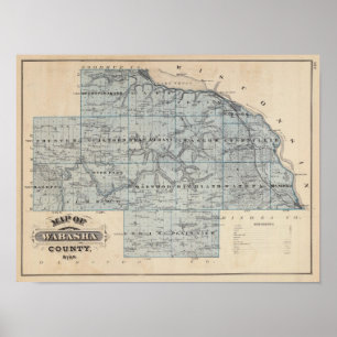 Map of Wabasha County, Minnesota Poster
