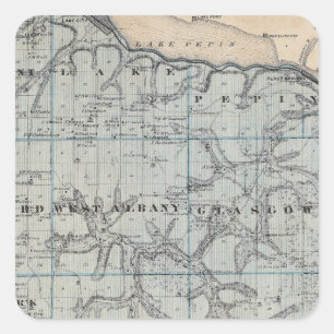 Map of Wabasha County, Minnesota Square Sticker