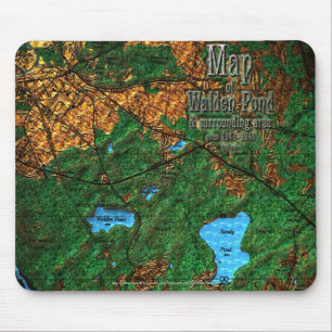 Map of Walden Pond & Surrounding Area Mouse Mat