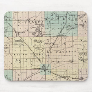 Map of Walworth County, State of Wisconsin Mouse Mat