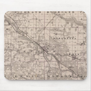 Map of Wapello County, State of Iowa Mouse Mat