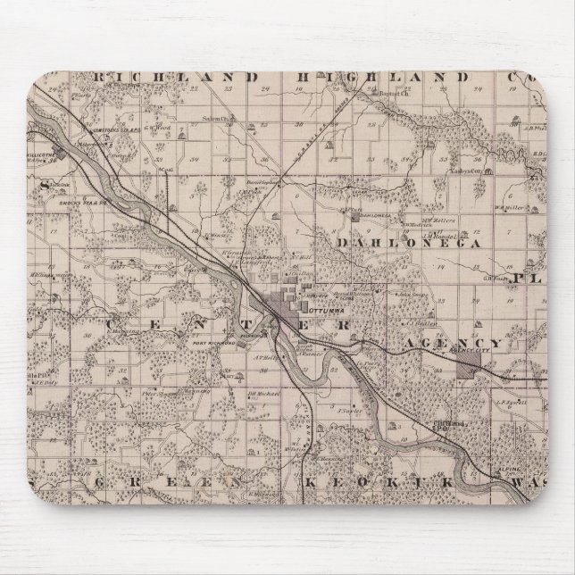 Map of Wapello County, State of Iowa Mouse Mat (Front)