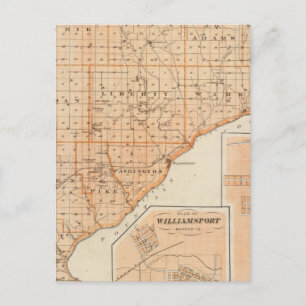Map of Warren County with Plan of West Lebanon Postcard
