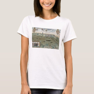 Map of Warsaw, from 'Civitates Orbis Terrarum' by T-Shirt
