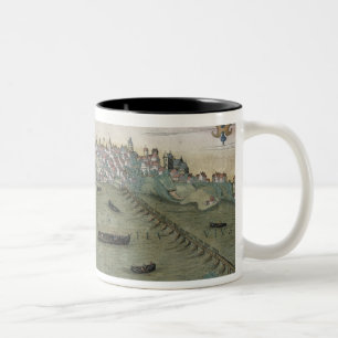 Map of Warsaw, from 'Civitates Orbis Terrarum' by Two-Tone Coffee Mug