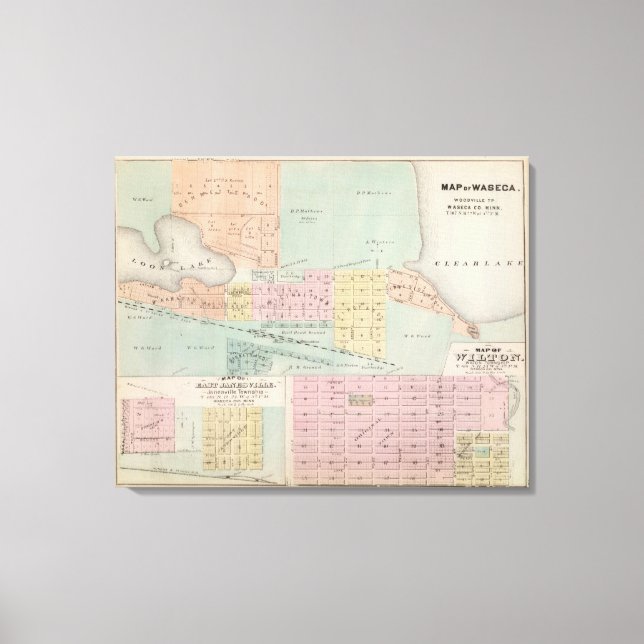 Map of Waseca, Minnesota Canvas Print (Front)