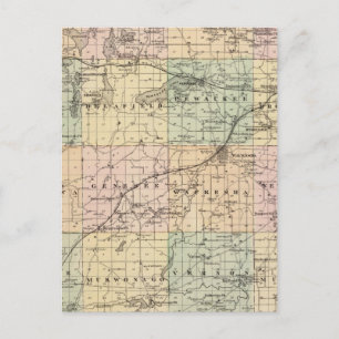 Map of Waukesha County, State of Wisconsin Postcard