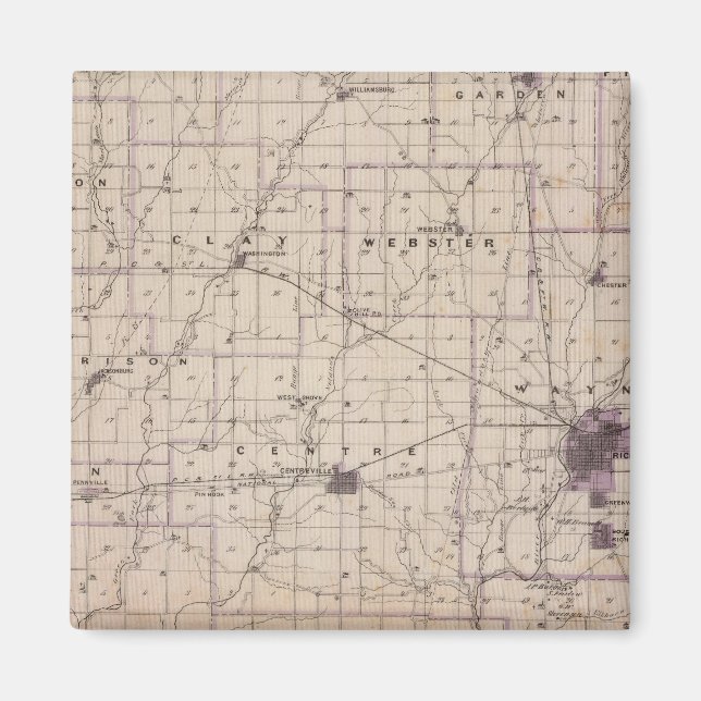Map of Wayne County 2 Magnet (Front)