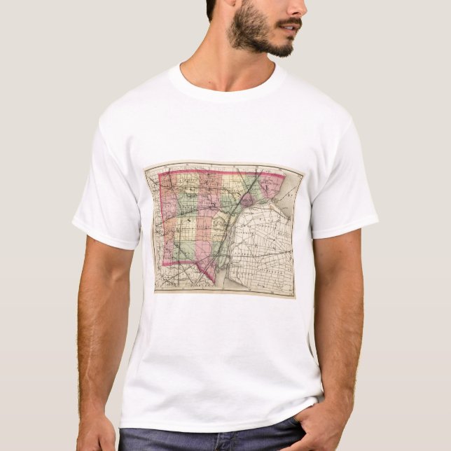 Map of Wayne County, Michigan T-Shirt (Front)