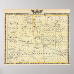 Map of Wayne County Poster