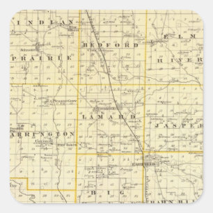 Map of Wayne County Square Sticker