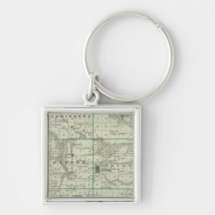 Map of Wayne County, State of Iowa Key Ring