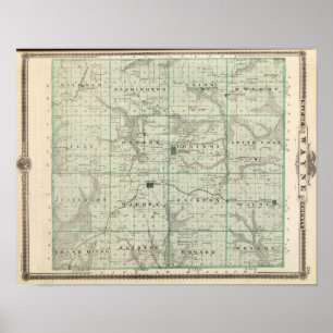 Map of Wayne County, State of Iowa Poster