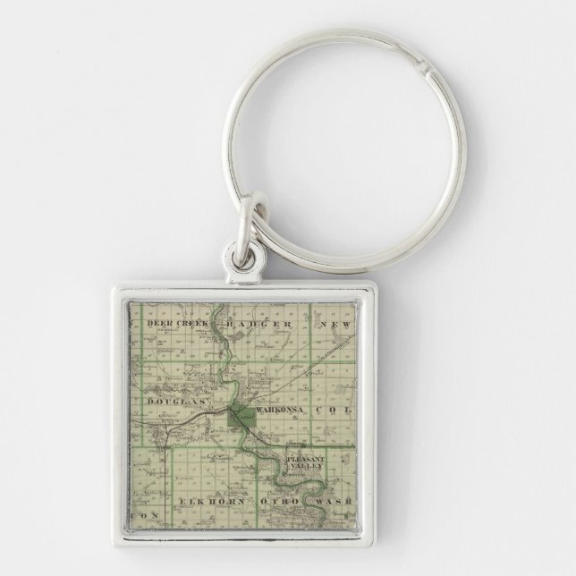 Map of Webster County, State of Iowa Key Ring (Front)