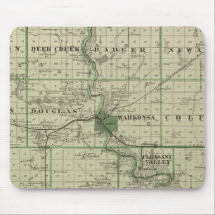 Map of Webster County, State of Iowa Mouse Mat