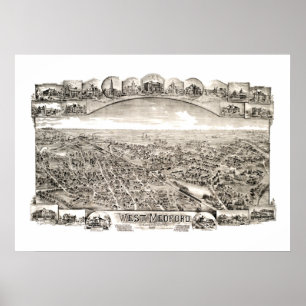 Map of West Medford, Massachusetts in 1897 Poster