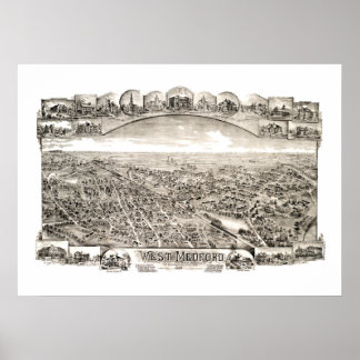 Map of West Medford, Massachusetts in 1897 Poster