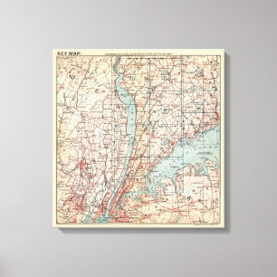 Map of Westchester County, New York Canvas Print