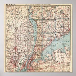 Map of Westchester County, New York Poster