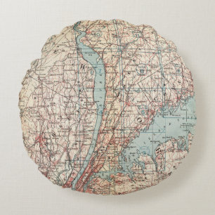 Map of Westchester County, New York Round Cushion