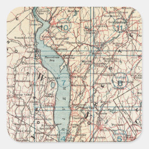 Map of Westchester County, New York Square Sticker