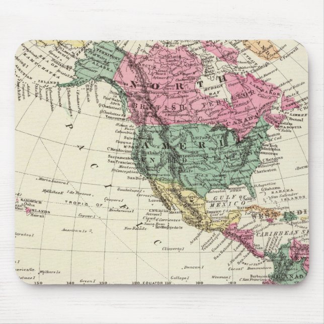 Map of Western Hemisphere Mouse Mat (Front)