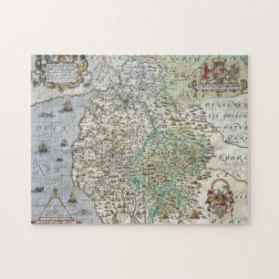 Map of Westmorland and Cumberland   1576 Jigsaw Puzzle