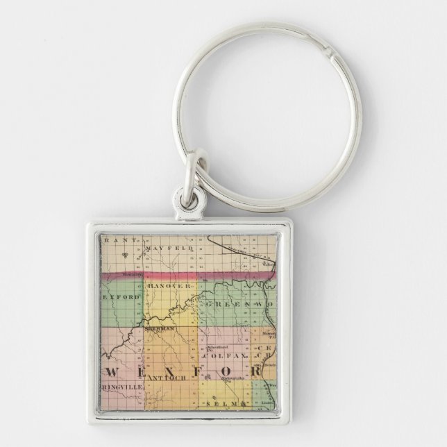 Map of Wexford County, Michigan Key Ring (Front)