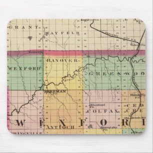 Map of Wexford County, Michigan Mouse Mat