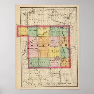 Map of Wexford County, Michigan Poster