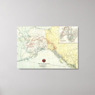 Map Of White Pass & Yukon Route And Connections Canvas Print