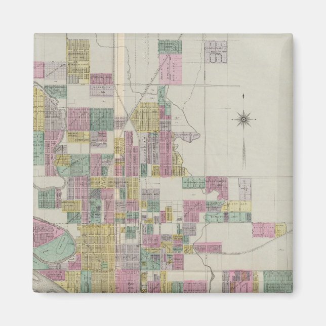 Map of Wichita, Kansas Magnet (Front)