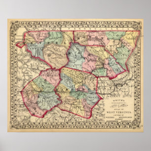 Map of Winfield, West Virginia Poster