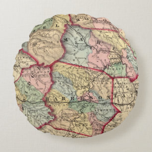 Map of Winfield, West Virginia Round Cushion