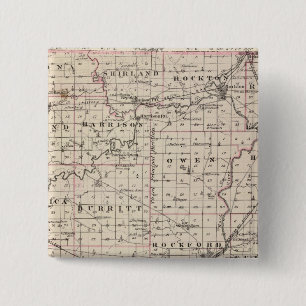 Map of Winnebago County and Belvidere 15 Cm Square Badge